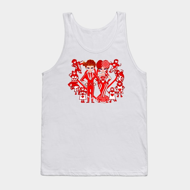 King and Queen of Hearts Tank Top by cholesterolmind